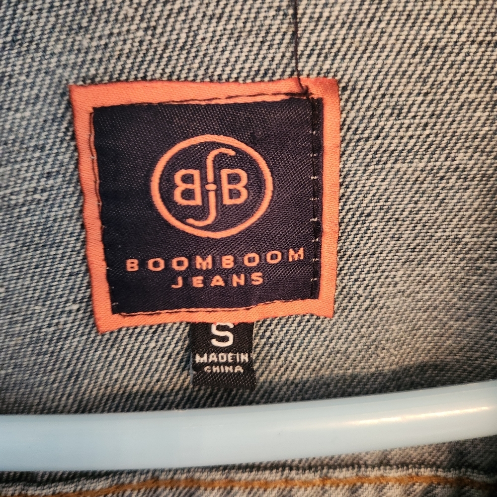 Boom Boom Jeans Blue Denim Jacket with Red Floral Embroidery - Picture 4 of 6